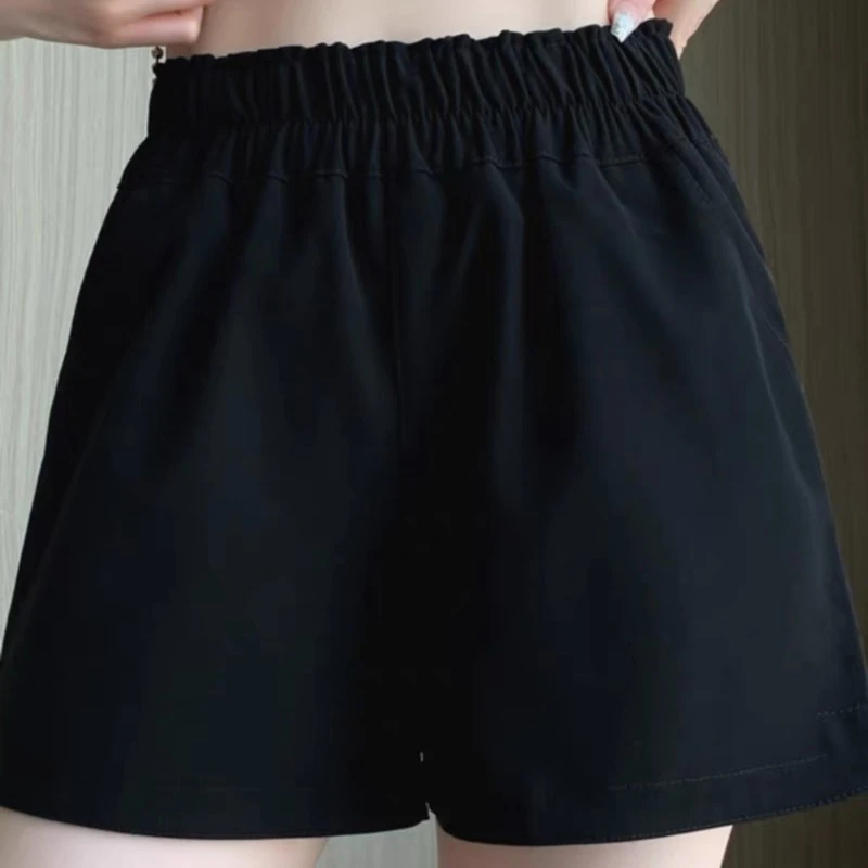 2023款女士夏季松紧腰短裤运动宽松显瘦休闲裤百搭时尚外穿纯色