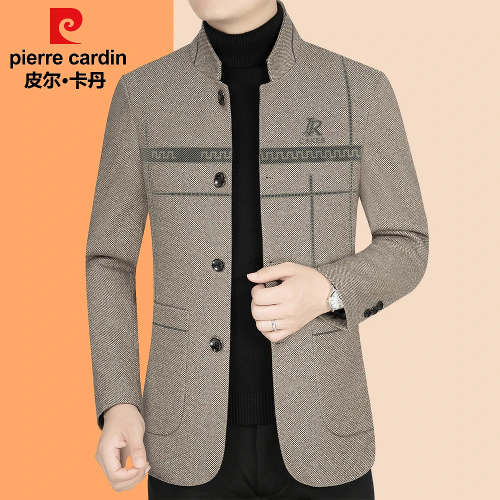 皮尔卡丹【立体设计感】高档成熟帅气毛呢外套男秋冬季2024新款夹克