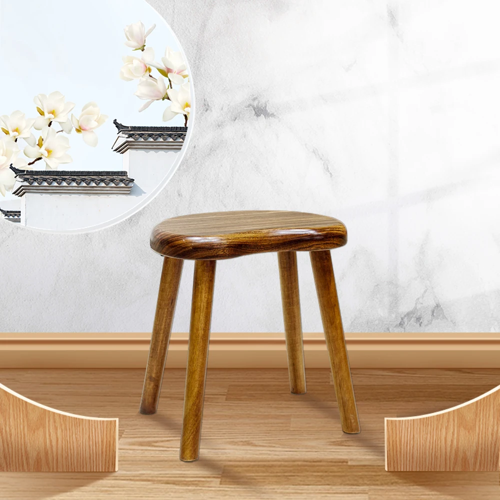 南美胡桃木全实木59号新中式苹果凳换鞋凳43*30*45实木板凳