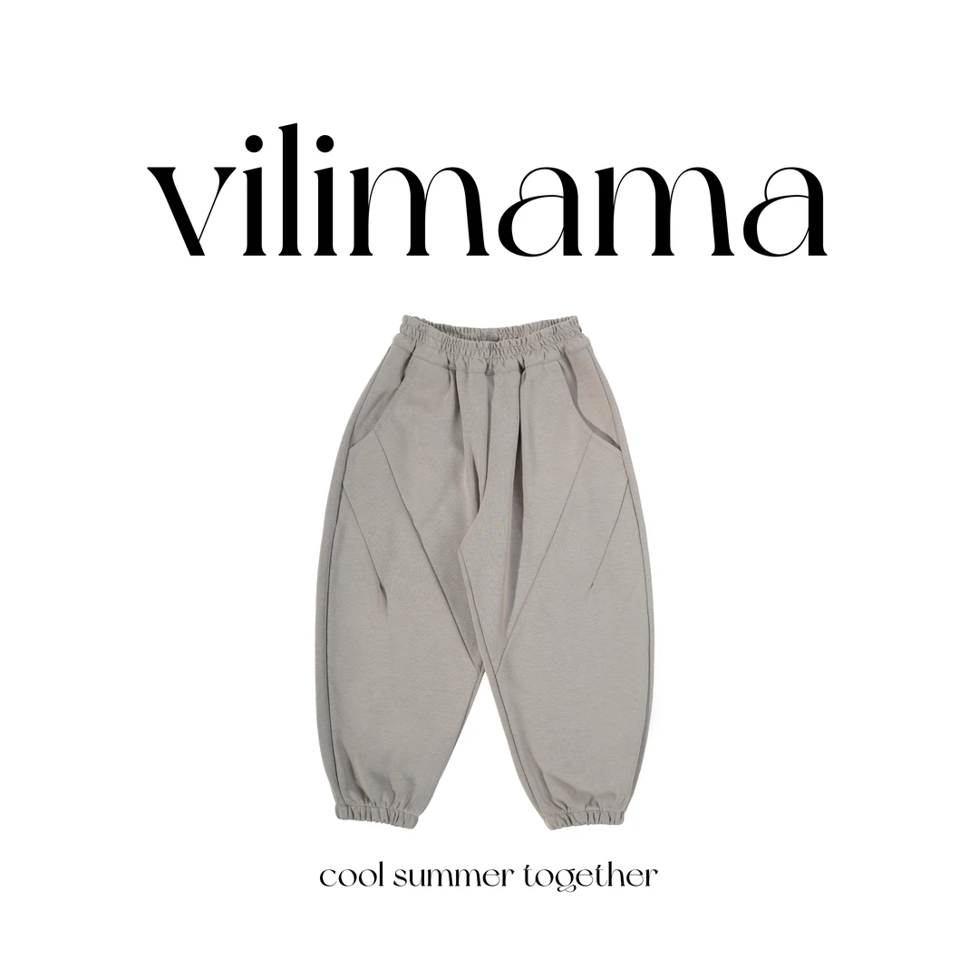 Vilimama 2024年秋季时尚百搭宽松潮流设计师分割卫裤运动裤64023