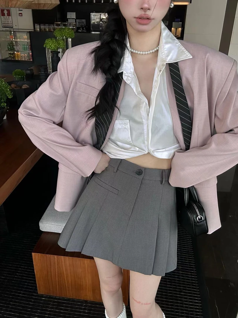 （浵浵专属）时尚气质百搭设计师酷飒 高级感 套装 孤品 扣号 链接