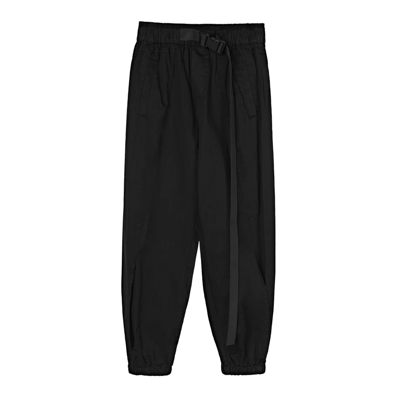 sdeer圣迪奥夏季女装显瘦宽松潮流运动休闲松紧飘带长裤S20280827