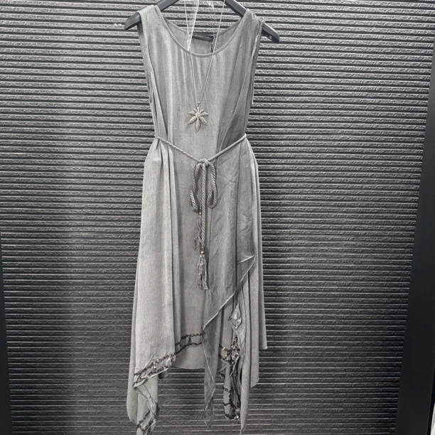 S·DEER圣迪奥莫奈花园风时尚气质清透不规则摆女连衣裙S16281262