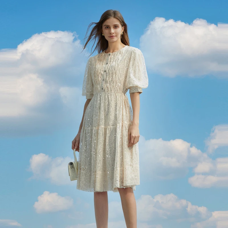 S·DEER夏季设计师潮流连衣裙时尚休闲百搭圣迪奥女装S232Z12Z7