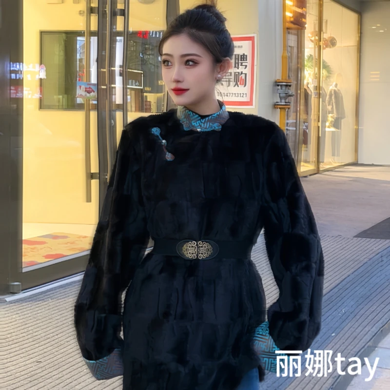 3号【丽娜tay专属】人造水貂毛/老钱复古民族风藏式外套女冬季保暖