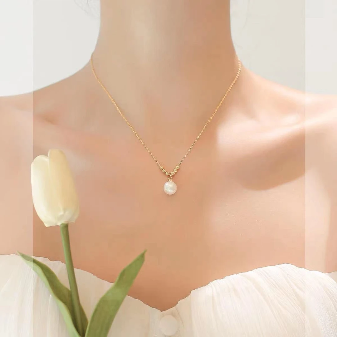 OULLEN 钛钢项链 不掉色转运珠锁骨链女轻奢小众高级感百搭饰品