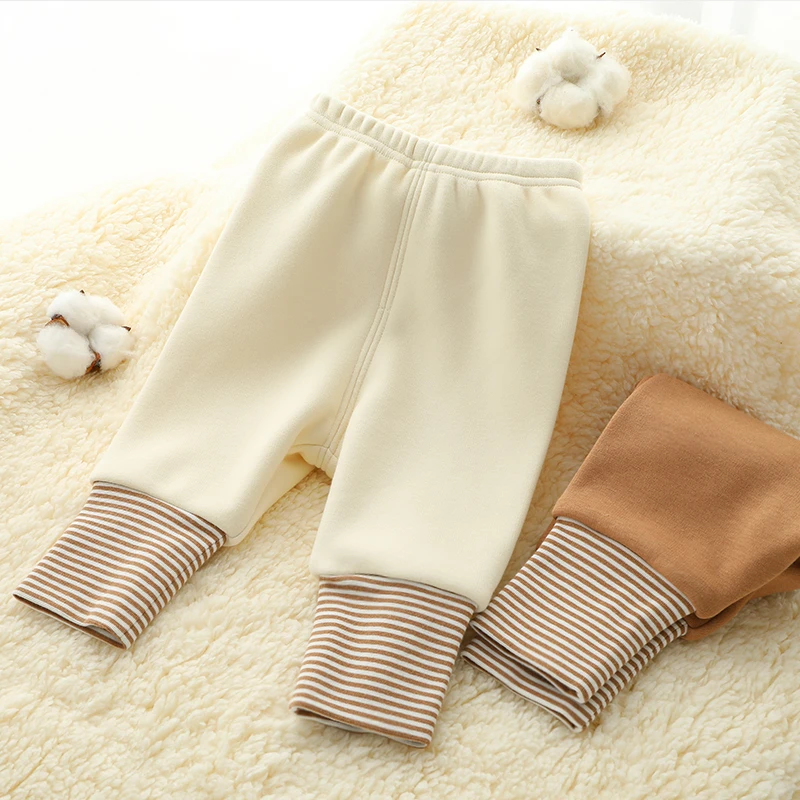 宝宝加绒打底裤秋季薄绒男女童束脚裤秋冬外穿休闲裤长裤儿童裤子