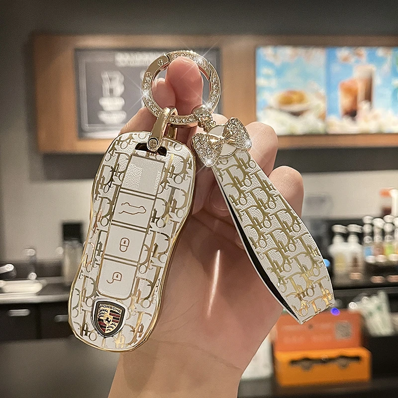 适用于保时捷钥匙套新Taycan卡宴911帕拉梅拉Macan718车包壳男女