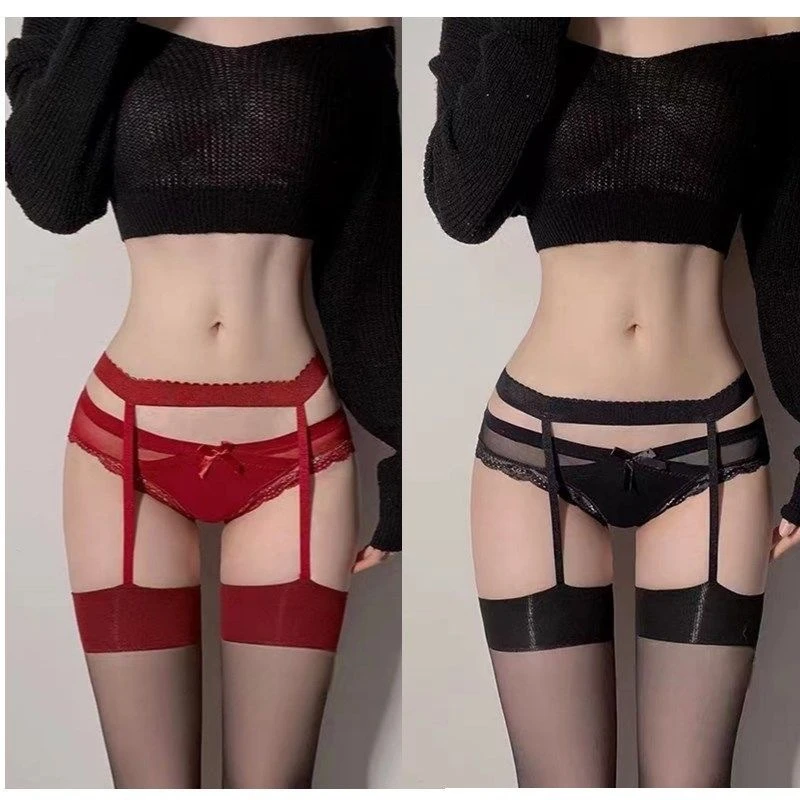 午夜時分好欲好御性感红边黑丝过膝长筒袜吊带丝祙红色大腿袜吊袜