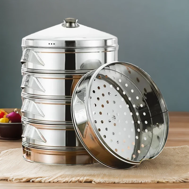 304不锈钢蒸笼大容量超大电锅蒸层烝格单独土灶加高农村大锅家用