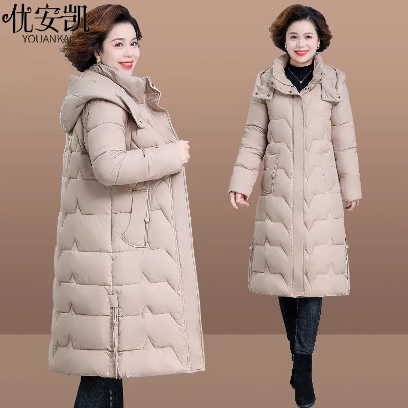 胖妈妈冬装外套棉服中长款加肥加大码秋冬中老年女装新款洋气棉袄