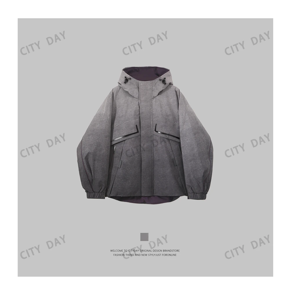 CityDay【楠哥】未来战士 幻彩光影蜡染硬壳三合一羽绒外套 241529