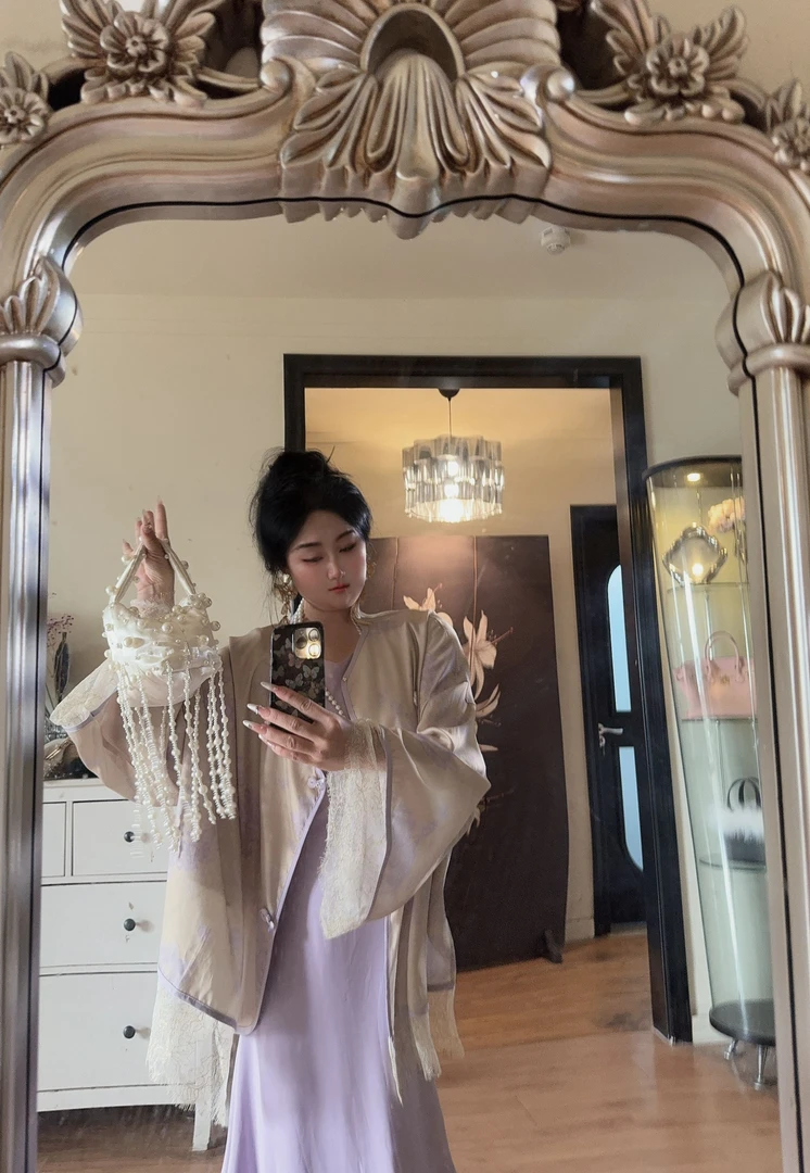 1500#新中式提花开衫外套女秋2024新款缎面国风上衣衬衫套装