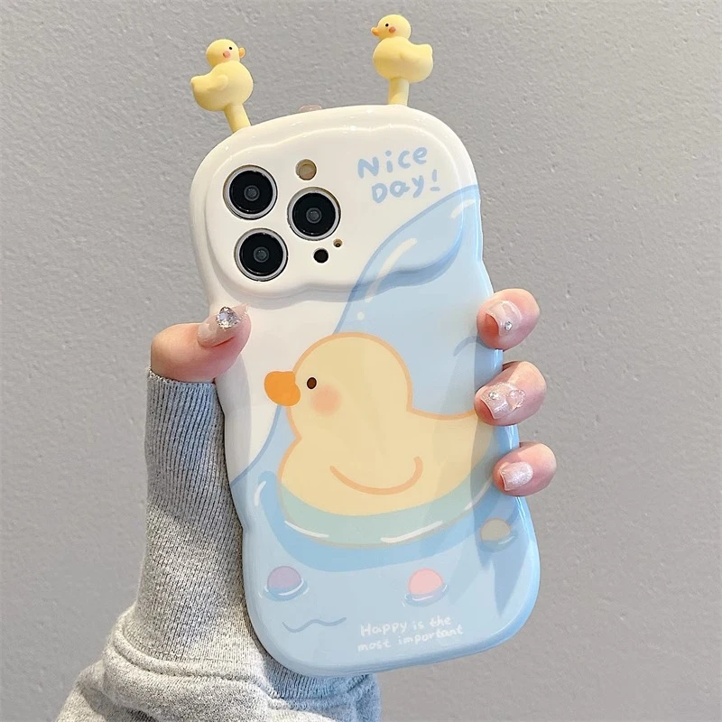 摇摇乐立体鸭子适用苹果14手机壳新款iphone13promax硅胶12可爱11