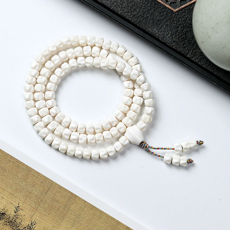非金属皮质项链 养殖鹿角0.8百香108+鲨鱼背三通项链白色饰品长款