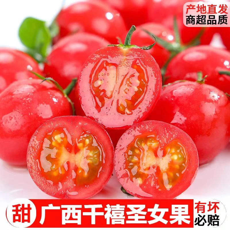 广西圣女果千禧果小番茄脆甜多汁新鲜水果5斤整箱5盒