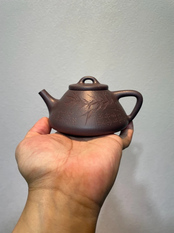 精品半手工原矿青灰子冶石瓢210cc