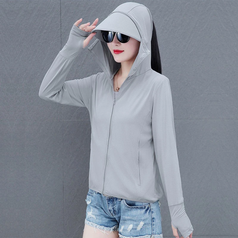 电动车防晒衣女夏季薄款透气骑车冰丝防晒服外套