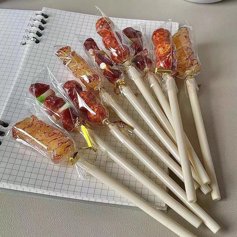 搞怪创意仿真烧烤圆珠中性笔个性烤串吃货可爱萌卡通学生办公文具
