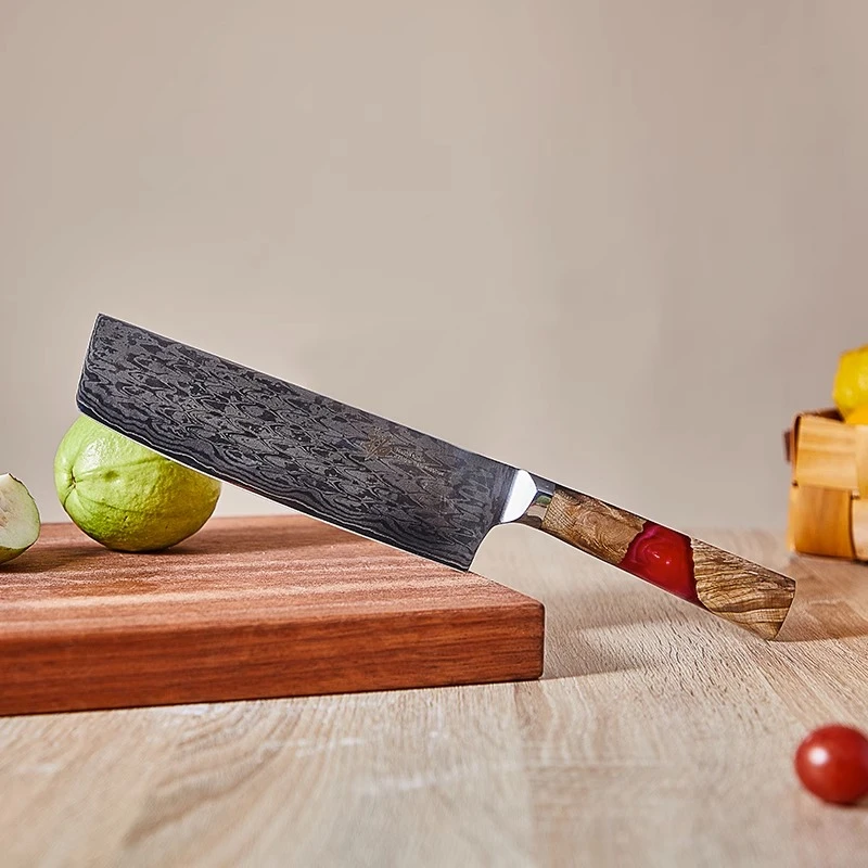 新疆包邮拓牌小菜刀家用厨房切片刀大马士革钢刀具女士锋利切菜切