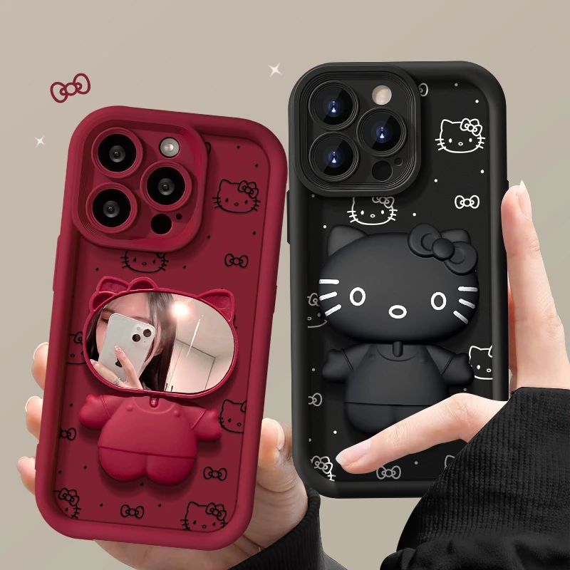 【可爱猫咪支架】苹果华为vivo女oppo小米iPhone15promax防摔手机壳