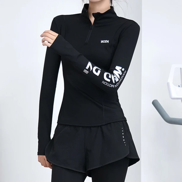 Rainboweran/彩虹衣然健身衣女时尚修身速干衣秋冬跑步训练服休闲