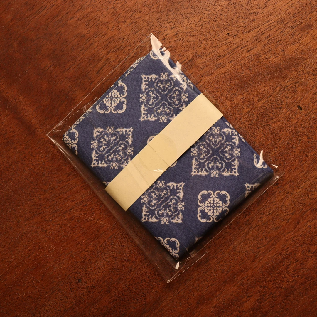 【陋室铭】如意纹蓝色茶巾