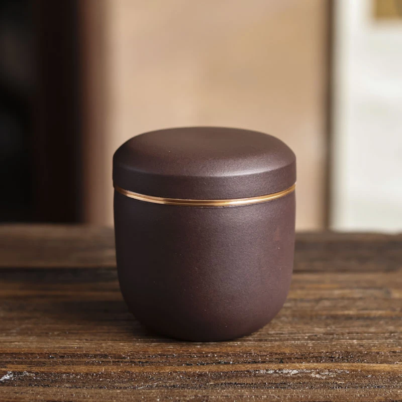 斋居 螺纹罐紫茶叶罐（悟器S0009）