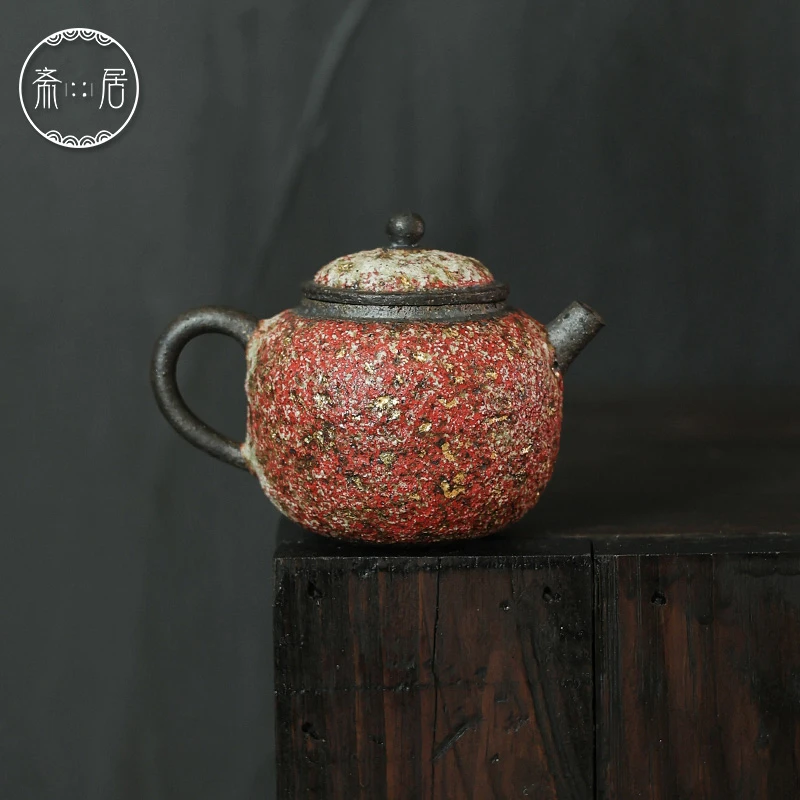 斋居 高越-岩矿-红金小龙蛋壶-100ml（高越Q0543）