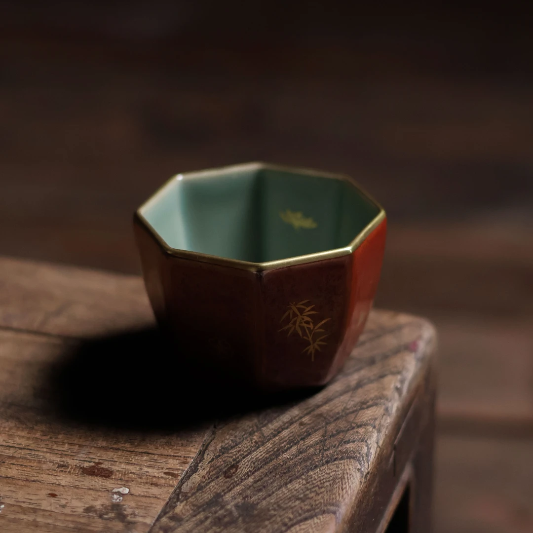 斋居 竹红金花-华隐堂-八方杯（华隐S0812）