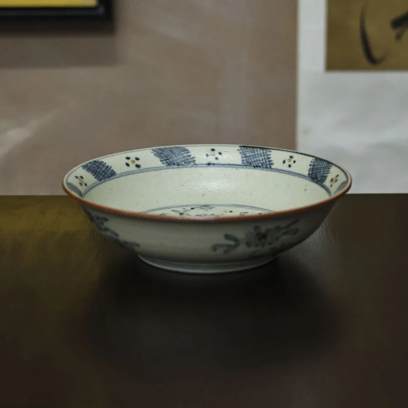 斋居 老粗陶凤凰图壶承-直径17.5cm高9.5cm（新晚棠0043）