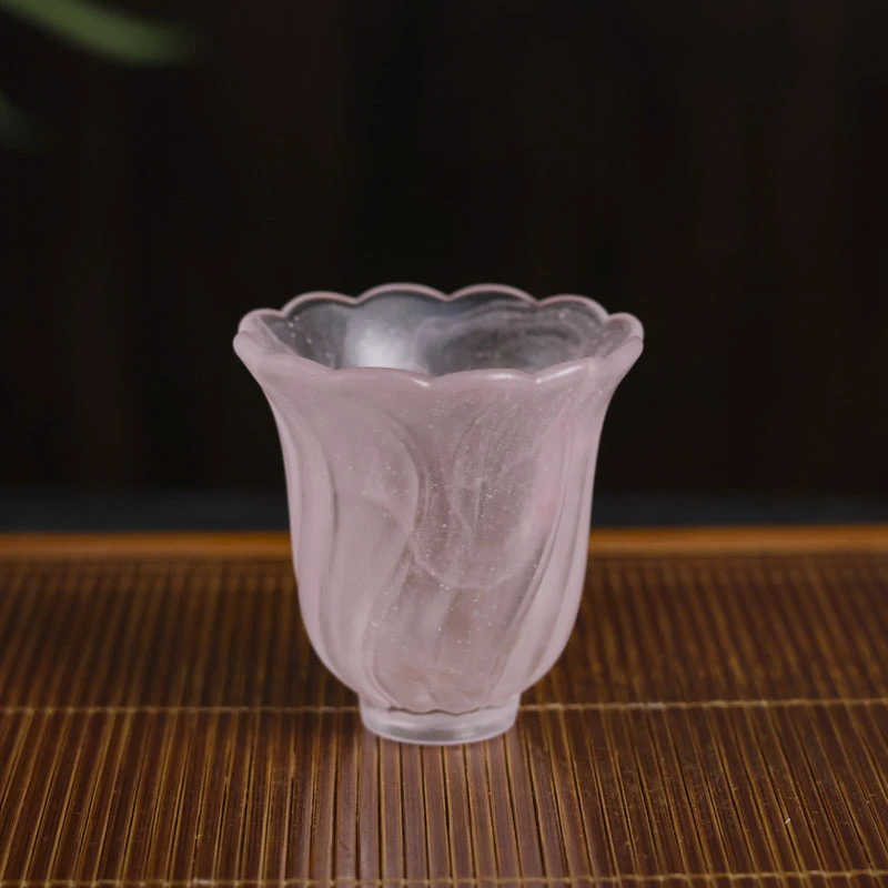 斋居 花笺-心缘堂琉璃-茶杯-冰透粉（琉璃S0397）