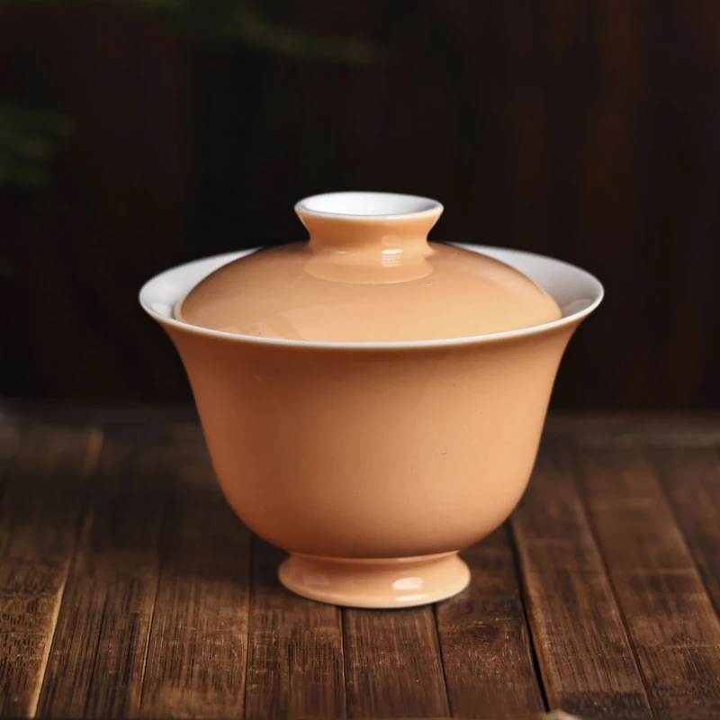 斋居 果冻橙盖碗(110ml)（Q4652）