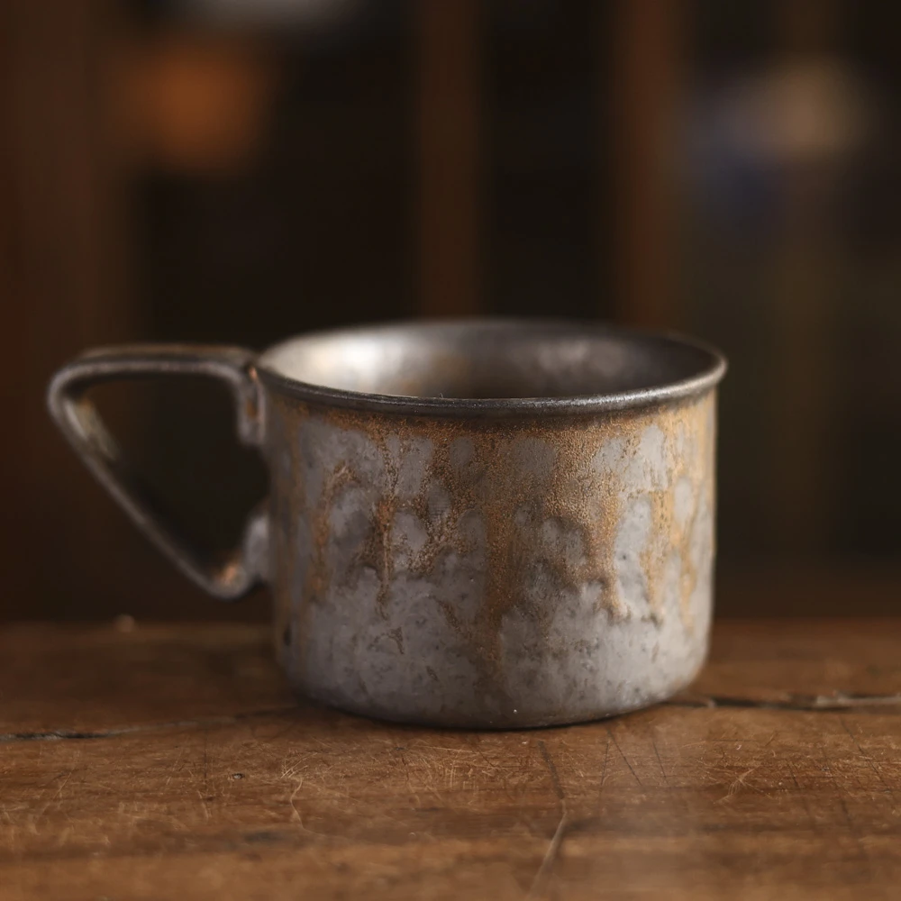 斋居 咖啡杯高档精致日式复古马克杯咖啡杯水杯家用室用