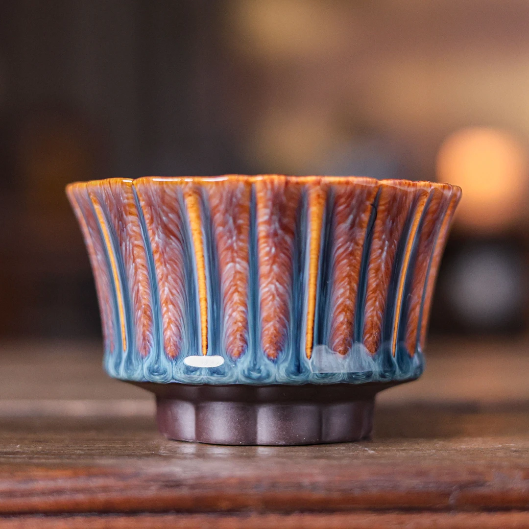 斋居 天目-观羽柴烧-收腰杯（观羽0485）