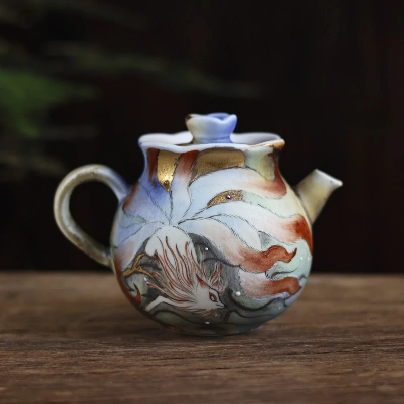 斋居 九尾花口壶200ml（蕉白S0118）