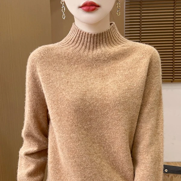 100%羊毛 7针加厚 半高领 一线成衣 羊毛衫ZB