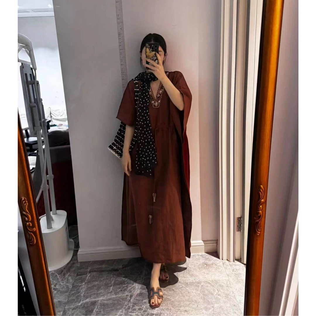 郭甜心【美拉德】春夏小众设计感时尚气质百搭复古显瘦连衣裙73002