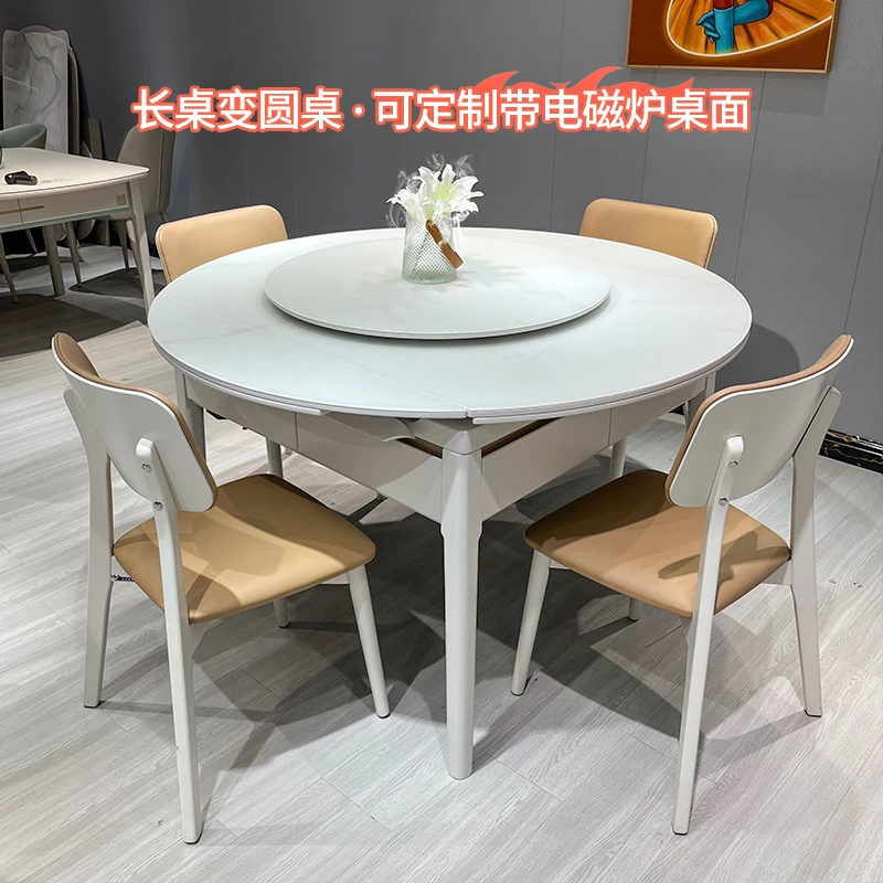 新款全自动麻将机麻将桌餐桌两用实木智能静音机麻长桌变圆桌一体