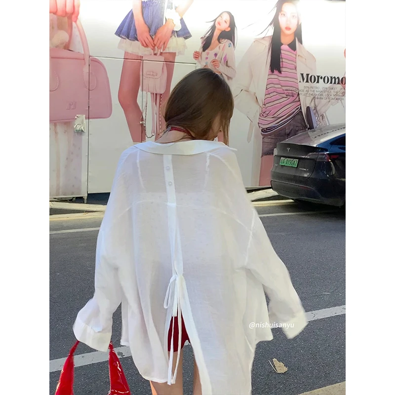 溺水三鱼   纯欲衬衫轻薄宽松透气简单百搭H版开衫