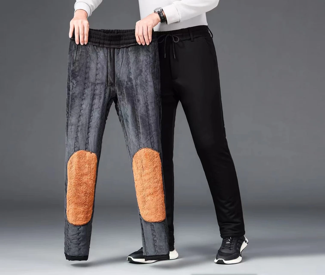 护腰护膝男士棉裤加绒加厚保暖防寒外穿高腰深裆休闲棉裤