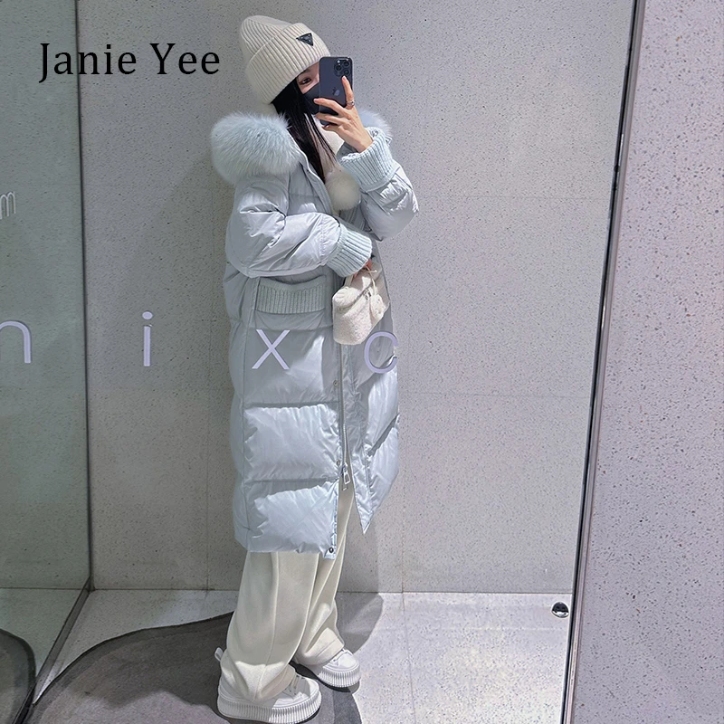 Janie Yee“富士山下”90白鸭绒可拆卸狐狸毛领羽绒服外套女23A0761