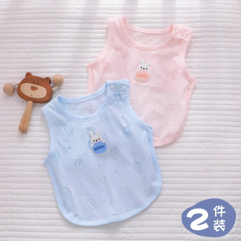 新生婴儿儿衣服背心护肚夏季薄款纯棉半背上衣宝宝肚兜睡觉防着凉