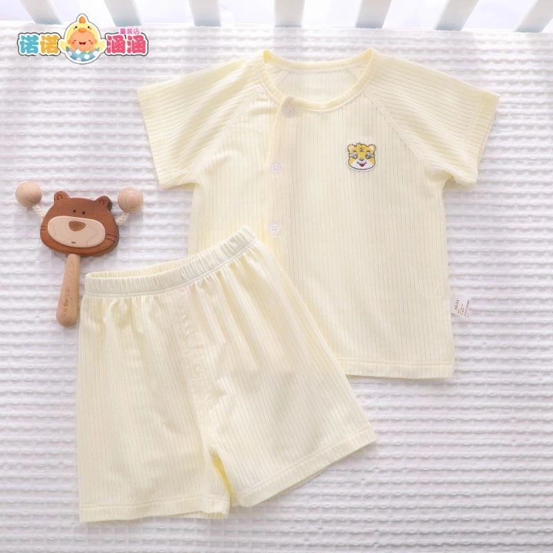 新生婴儿夏天儿童分体套装夏季薄款幼儿莫代尔短袖夏装