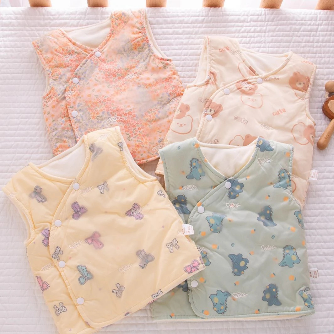 婴儿马甲春秋冬款外穿幼儿秋冬季男女宝宝入秋夹棉加绒背心洋气