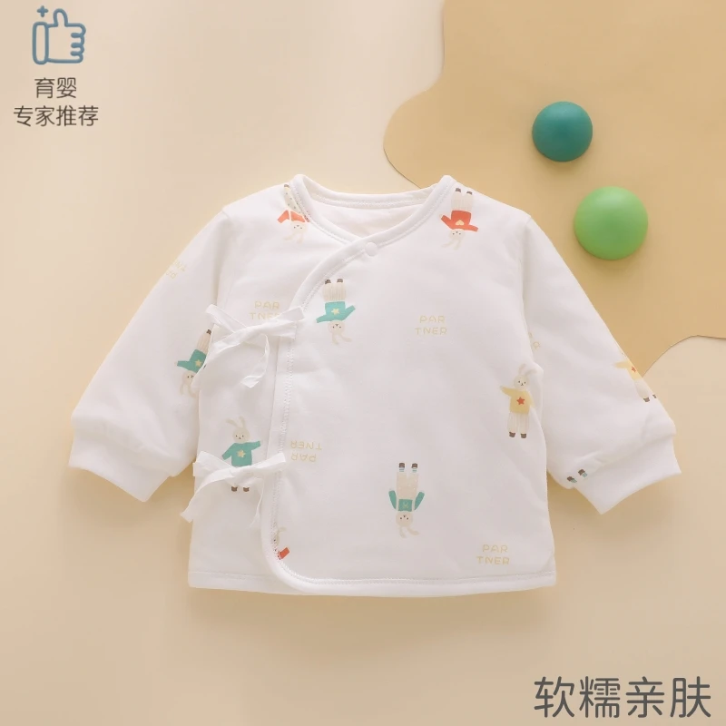 0一3月婴儿和尚衣服冬季夹棉新生保暖刚出生初生秋冬天上衣小棉袄