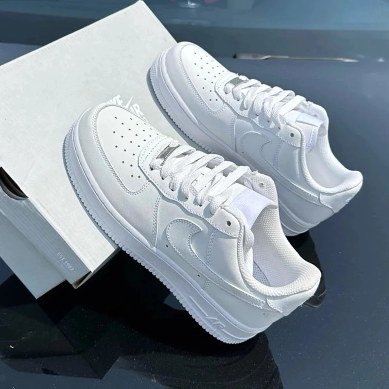 Nike/耐克官方男鞋 Air Force 经典纯白空军一号低帮休闲运动板鞋