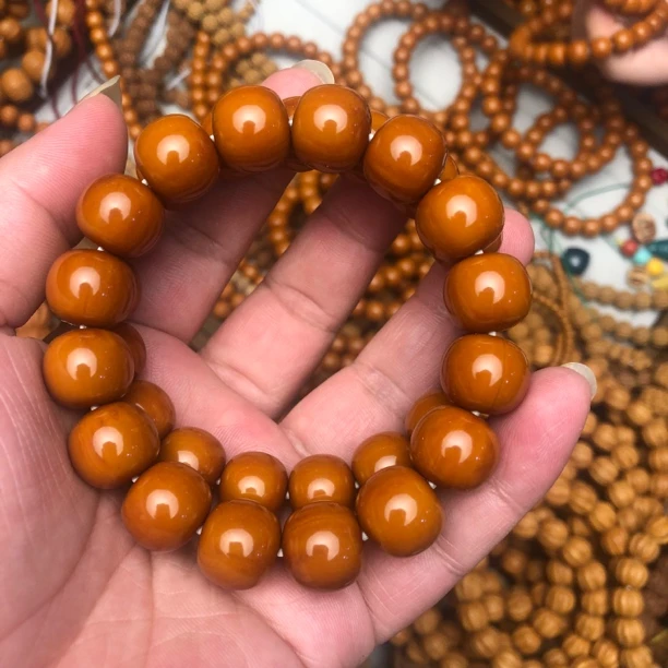 老型极限弧13-14mm猴头光珠聚宝盆料核桃手串男猴头小手串微返油