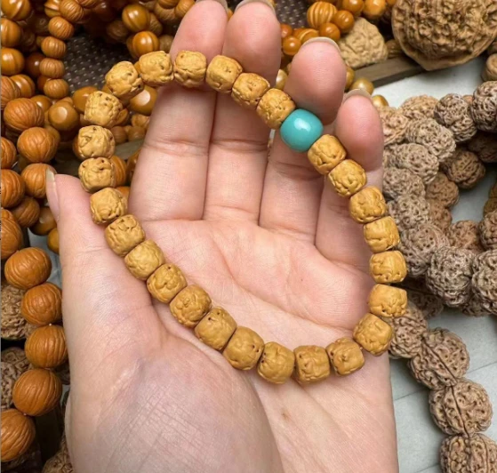 直播专享 (龙切佛手单圈+蓝天配饰)  9mm左右金刚菩提子佛手单圈