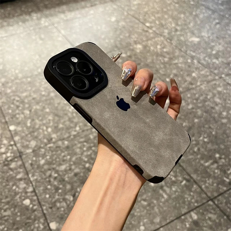 耐脏翻毛皮适用16苹果15promax手机壳软iPhone14高级13/12/11爆款